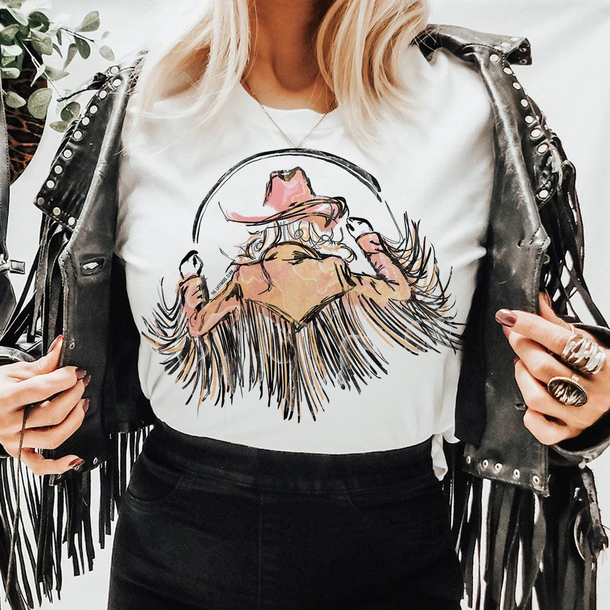 Online Exclusive | Cowgirl with Fringe Graphic Tee in White - bestdisneylandrvpark