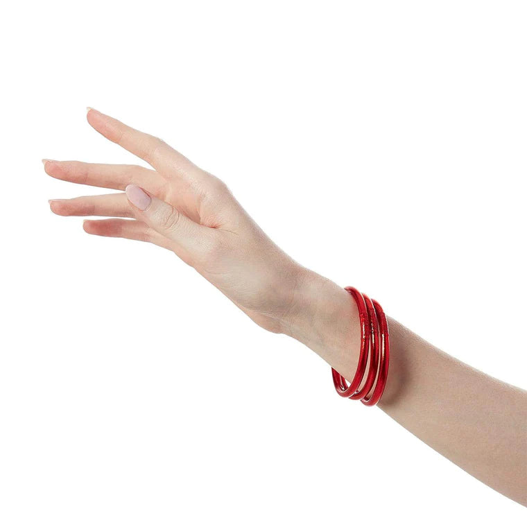 BuDhaGirl | Set of Three | All Weather Bangles in Crimson Red - bestdisneylandrvpark