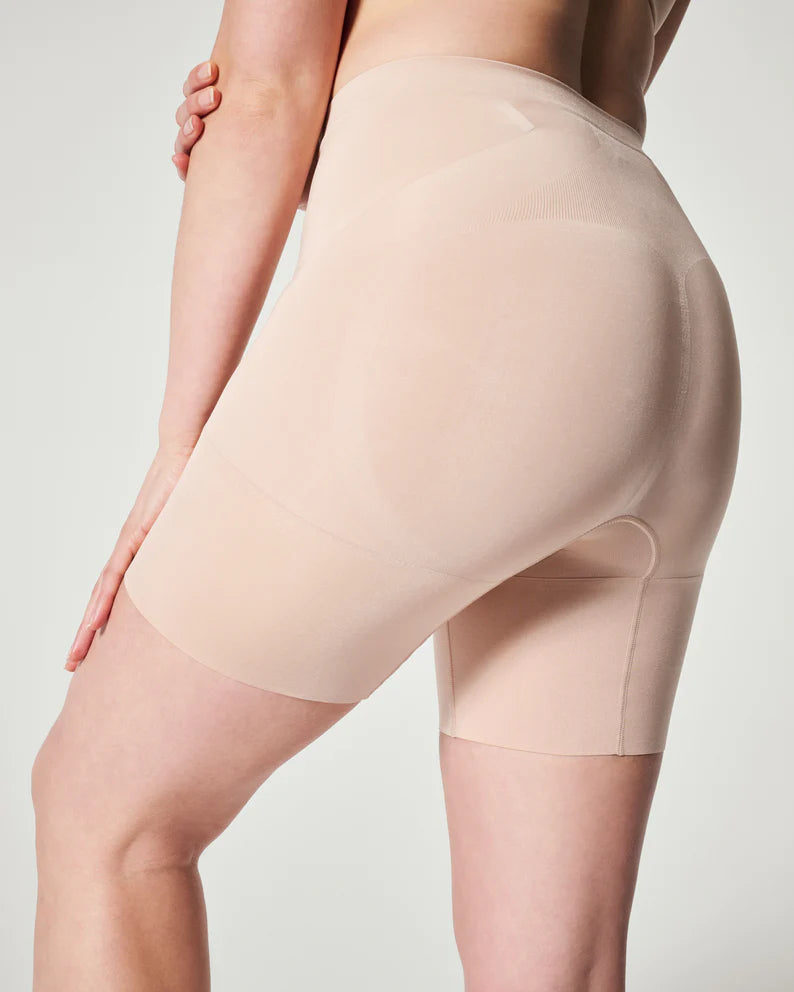 SPANX | OnCore Mid-Thigh Shorts in Soft Nude - bestdisneylandrvpark