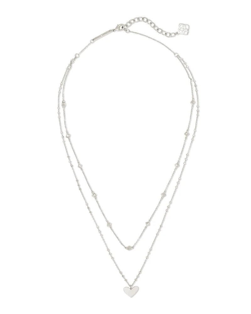 Kendra Scott | Ari Heart Multi Strand Necklace in Silver - bestdisneylandrvpark