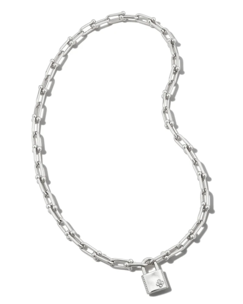 Kendra Scott | Jess Lock Chain Necklace in Silver - bestdisneylandrvpark