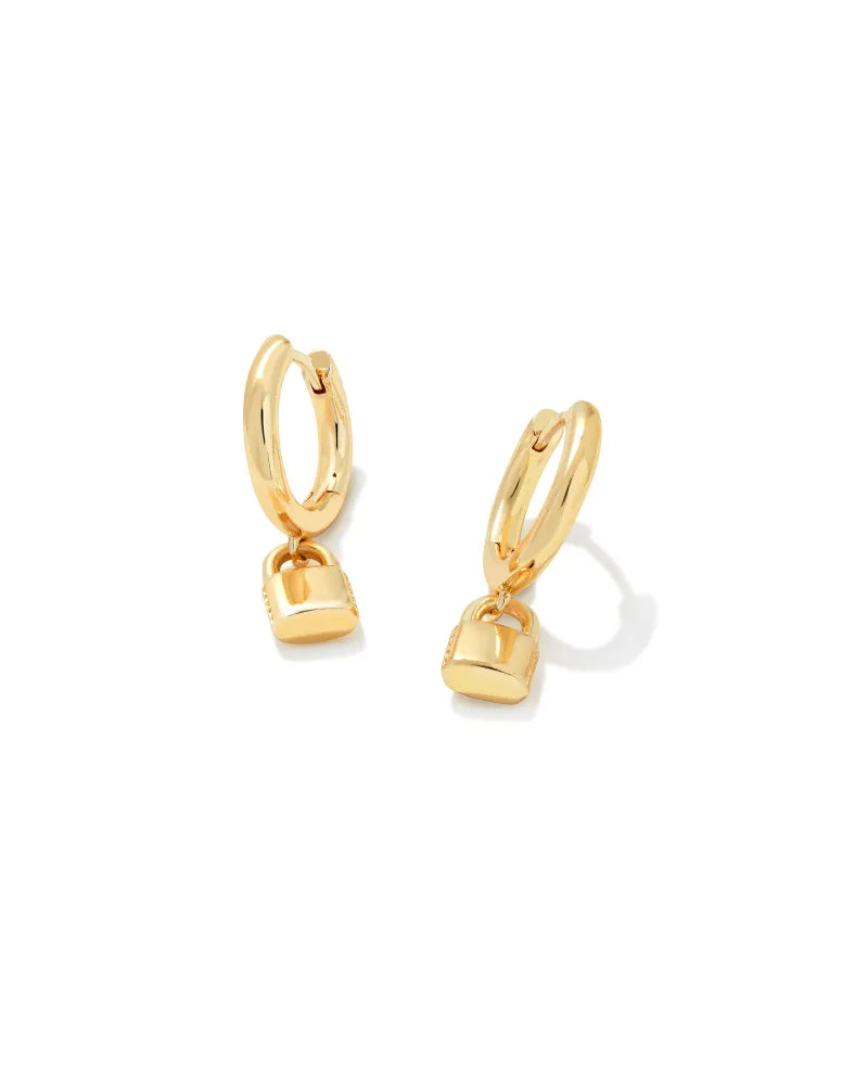 Kendra Scott | Jess Lock Huggie Earrings in Gold - bestdisneylandrvpark